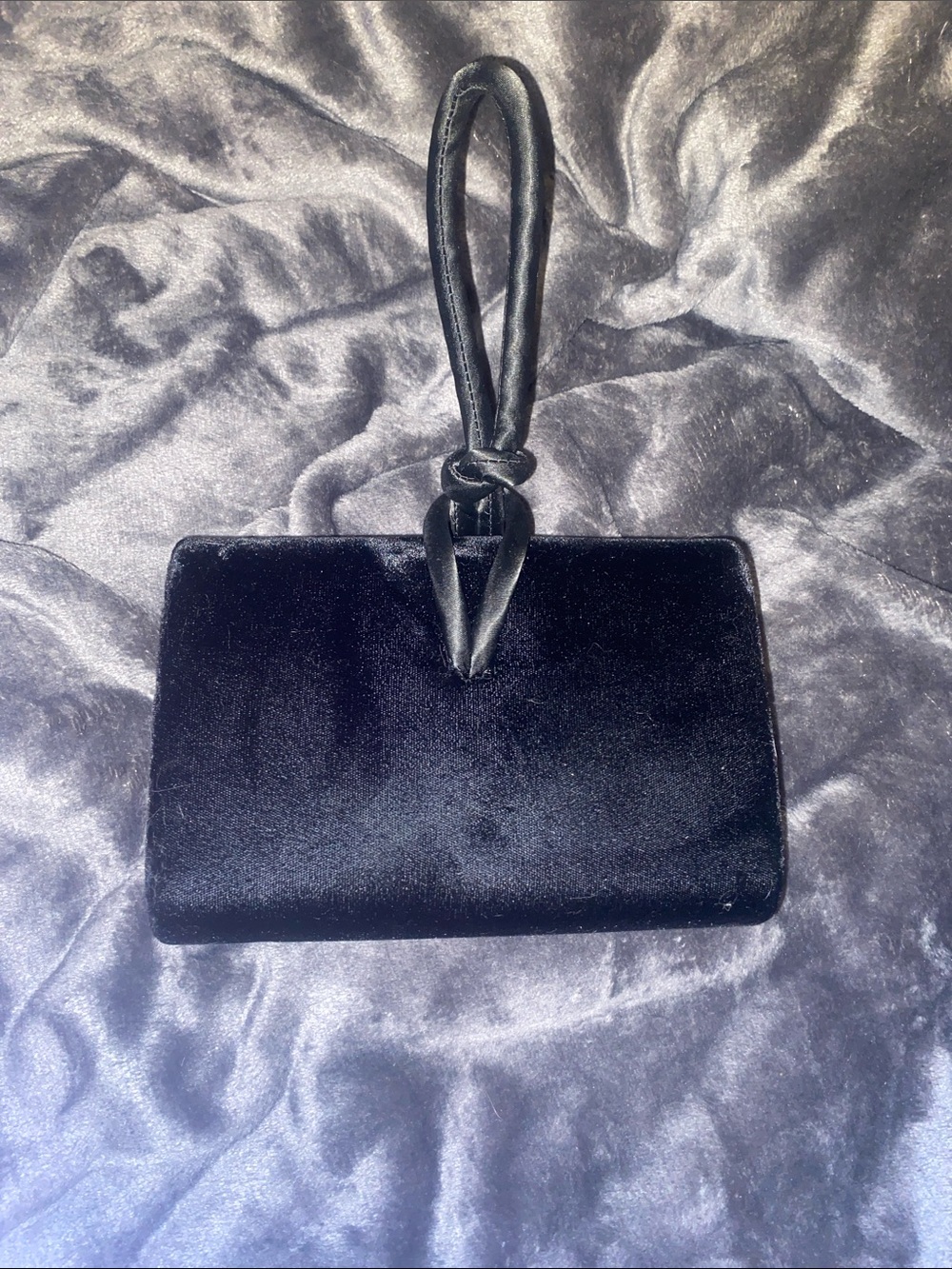 Valerie Stevens Black Velvet Wristlet Purse